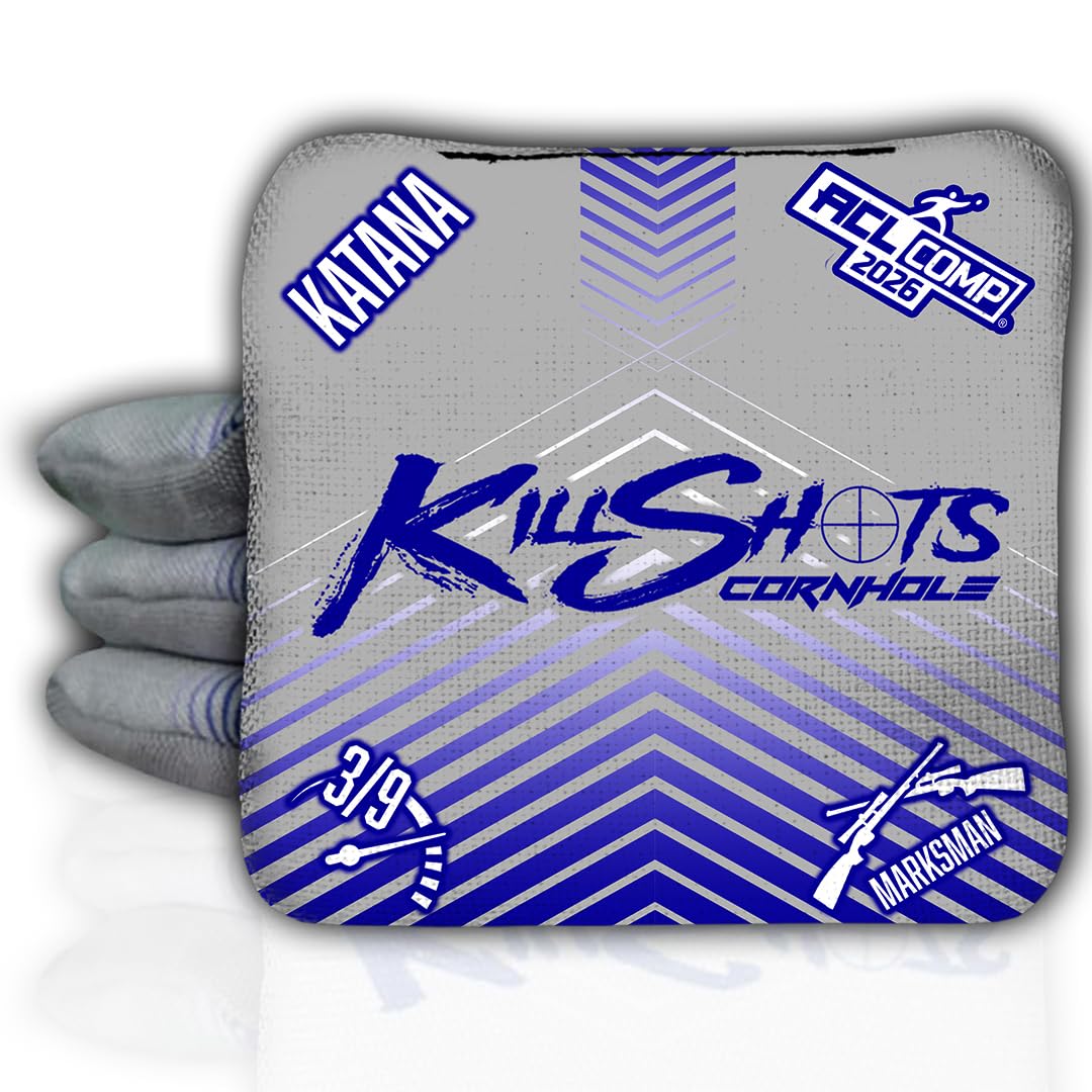 Killshots Cornhole | Katana Series | Limited Edition | ACL Certified Cornhole Bags | Premium Quality | Dual-Speed | Durable & Weather Resistant | Set of 4 Bags