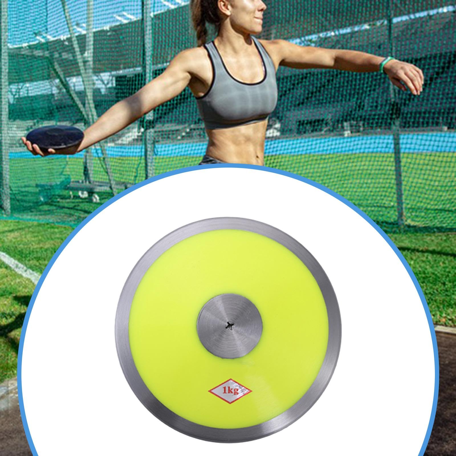 Baoblaze Disco de lanzamiento de nailon 1 kg centro acero entrenamiento deportivo