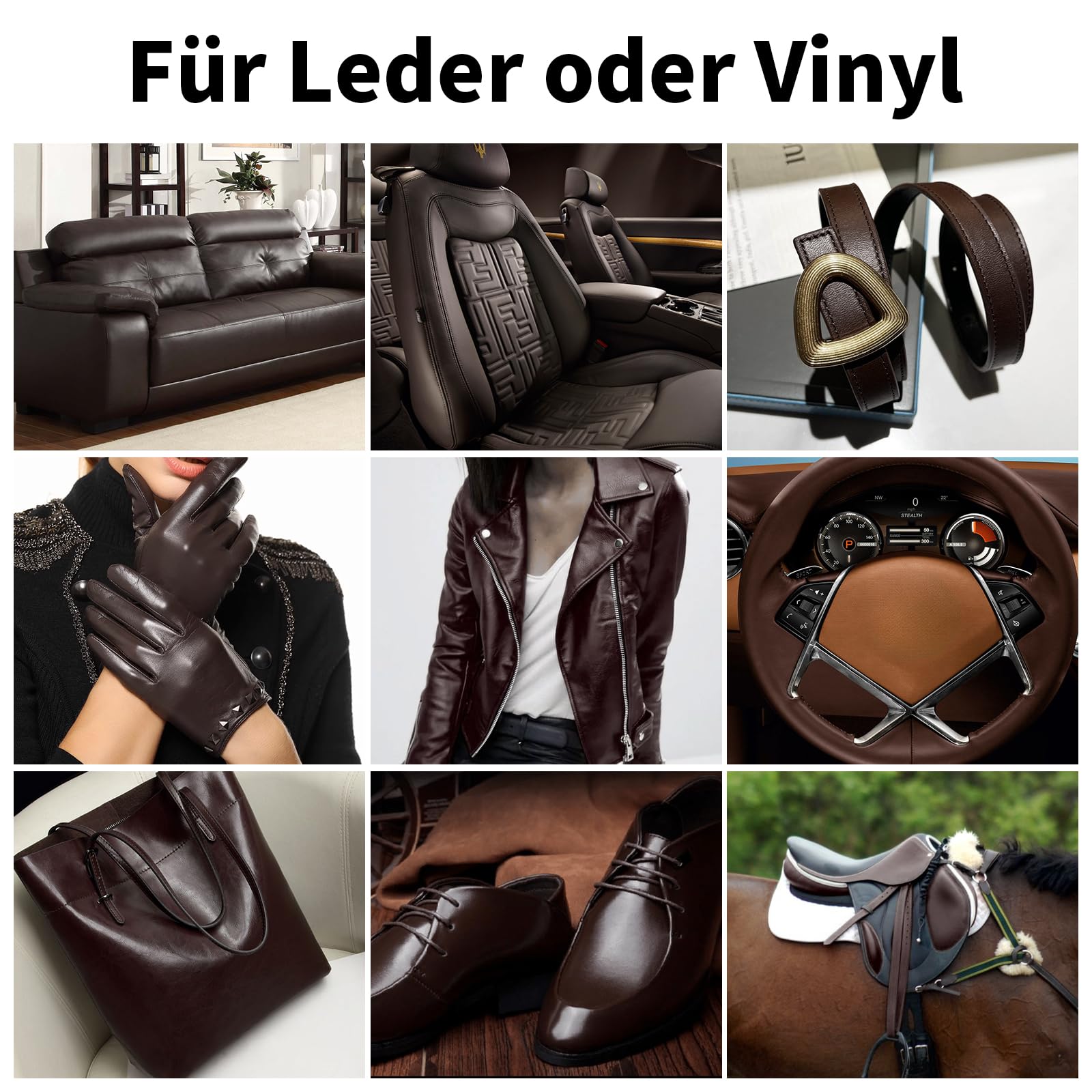 240g Lederpflege Auto mit Lederfett(100ml),Leder Reparatur Set Dunkelbraun,Flüssigleder,Lederfarbe,Kunstleder Reparaturset zum Reparieren von Sofas,Vinylmöbeln,Autositz bei Verblassen und Kratzer