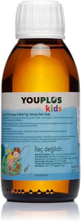Youplus Kids Omega 3 Balık Yağı Şurup 150 ML
