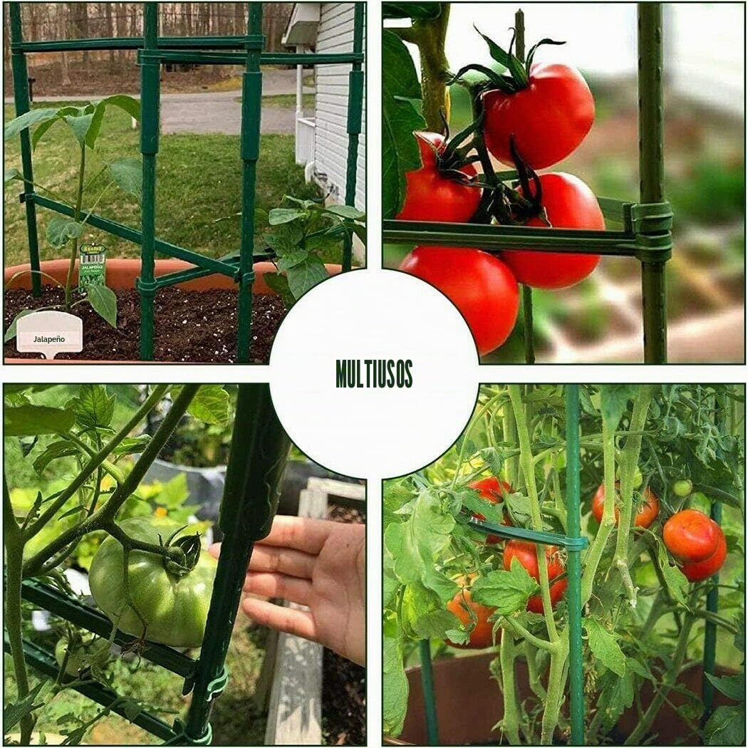 70 Piezas de Conectores Ajustables para Plantas de Enrejado de Plantas, estacas de plástico para jardín, Conector de plástico de conexión, Clip de Hebilla de 11 mm