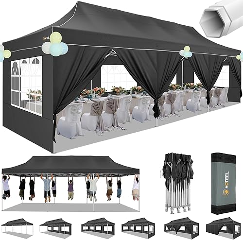 Miniatura 1 de HOTEEL Tienda de campaña para fiestas de 10 x 30 pulgadas con paredes, toldo desplegable de 10 x 30 pulgadas, tiendas de campaña resistentes para