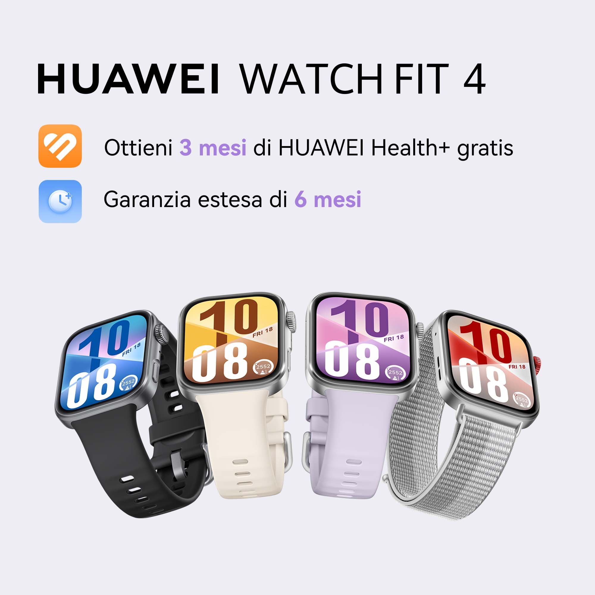 HUAWEI WATCH FIT 4 Smartwatch, 100 Modalità di Allenamento, Ultra-sottile, Fitness Tracker, iOS & Android, Cassa in Alluminio, Batteria fino a 10 Giorni, 1.82”Display AMOLED, GPS, 30 mesi di Garanzia