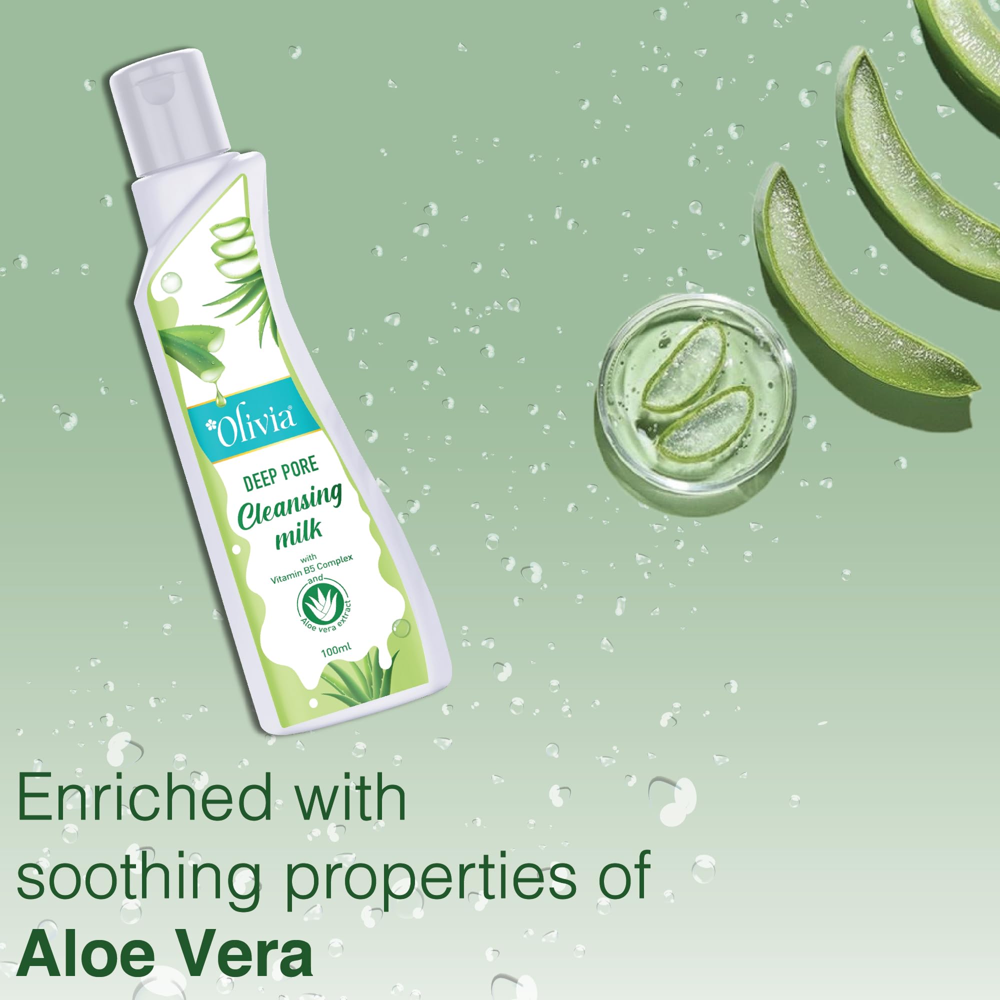 Olivia Aloe Vera Cleansing Milk with Marula Oil (100ml) | Deep Cleanser & Makeup Remover | Anti-Aging Skincare | Nourishes, Hydrates & Revitalizes Skin for Radiant Glow | Paraben-Free 4