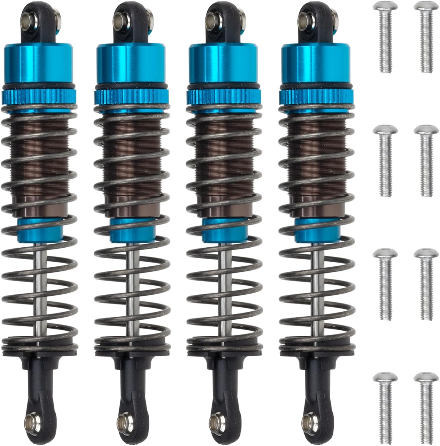 1/10 RC Crawler Shocks 4Pcs 85mm Aluminum Oil Filled Absorber Adjustable Damper Set for Tamiya CC-02 Axial SCX10 Capra D90 TRX4 Upgrades Parts (Blue)