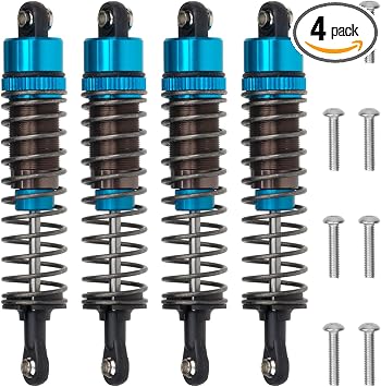 1/10 RC Crawler Shocks 4Pcs 85mm Aluminum Oil Filled Absorber Adjustable Damper Set for Tamiya CC-02 Axial SCX10 Capra D90 TRX4 Upgrades Parts Blue