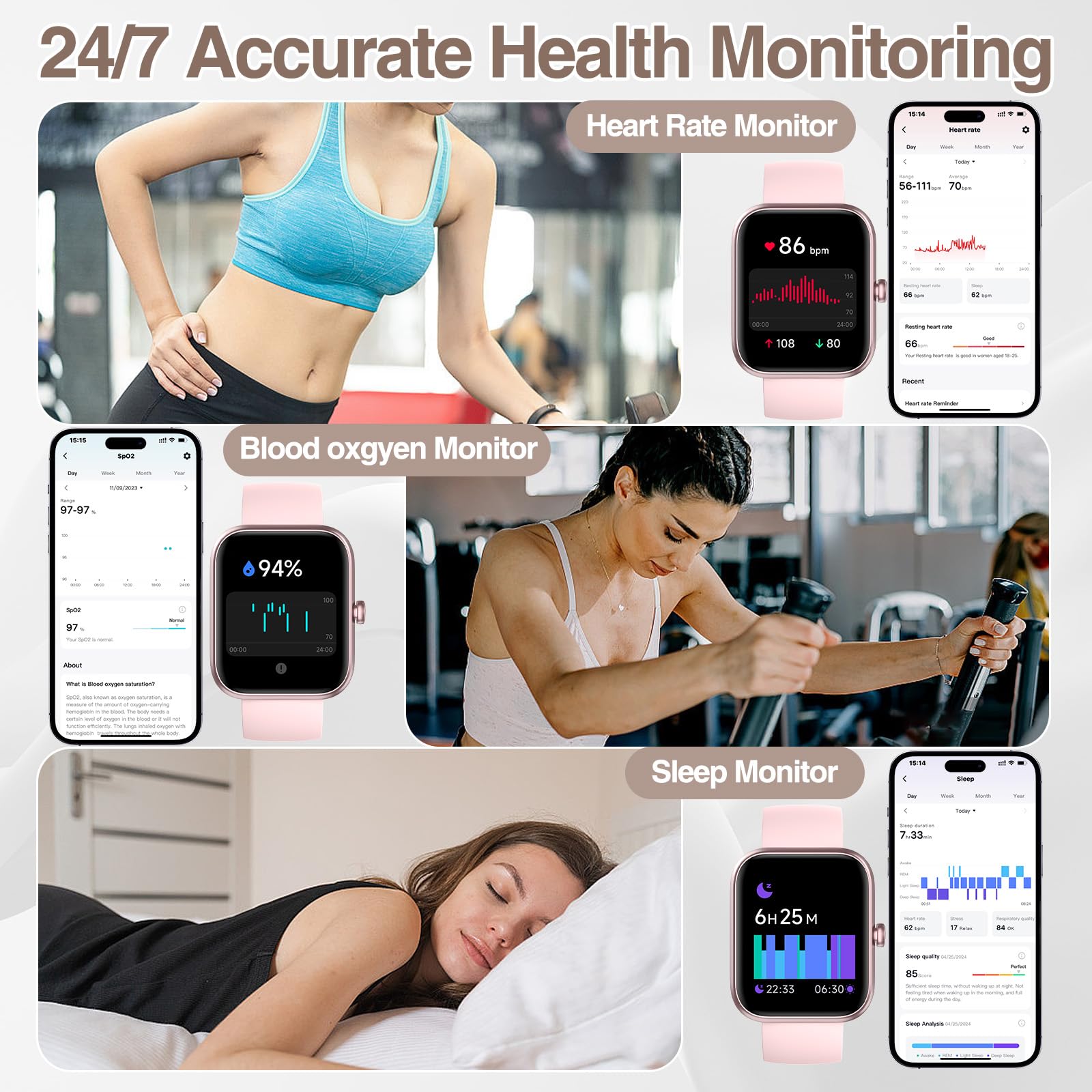 Smart Watch for Women Men with Bluetooth Call, Alexa Built-in Smartwatch, 1.83"DIY Dial Fitness Watch with Sleep Heart Rate Monitor, 110+ Sport Modes, IP68 Waterproof Watch Compatible with Android iOS