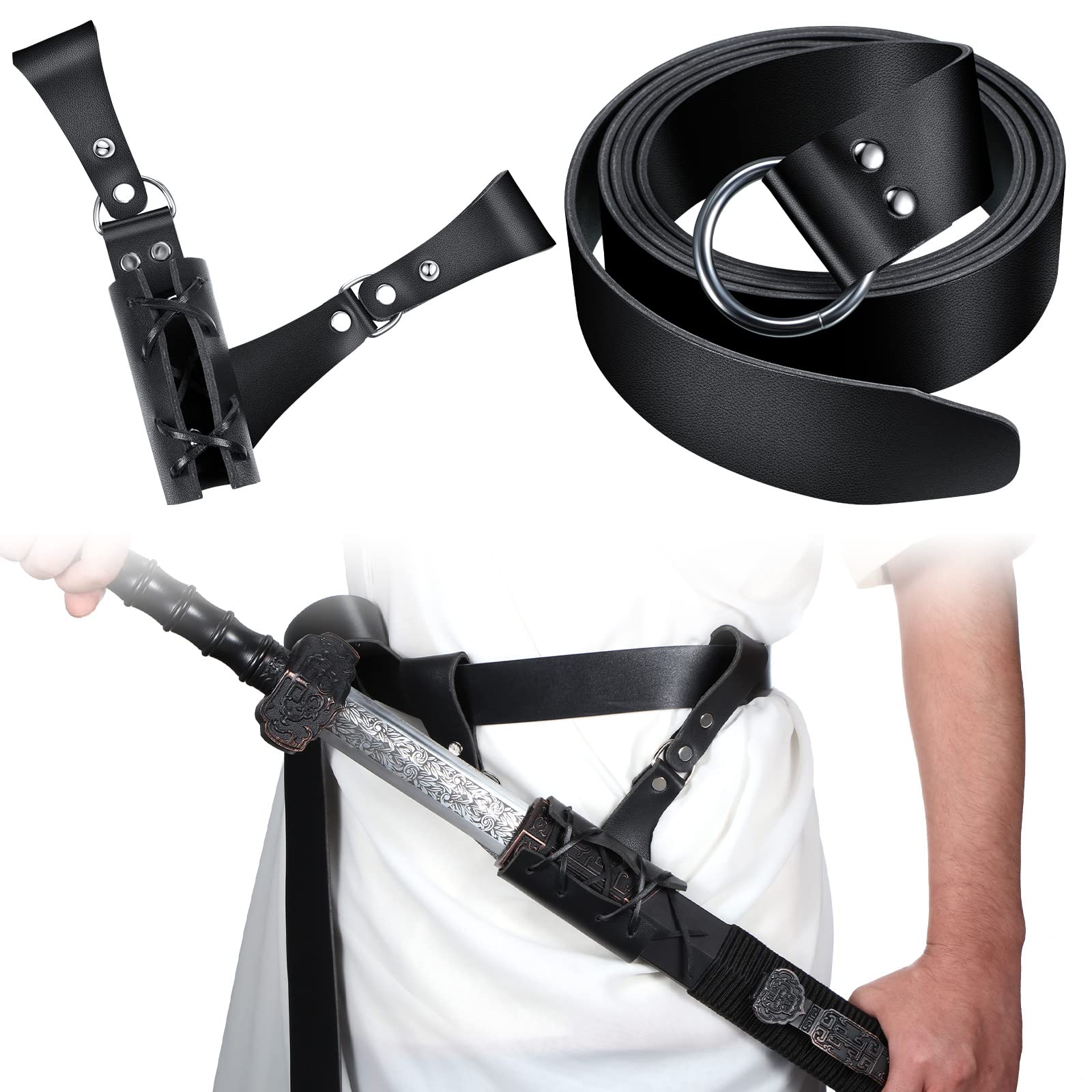 Amazon.co.jp: 中世レザー剣フロッグホルスター ベルト付き 剣ホルダー