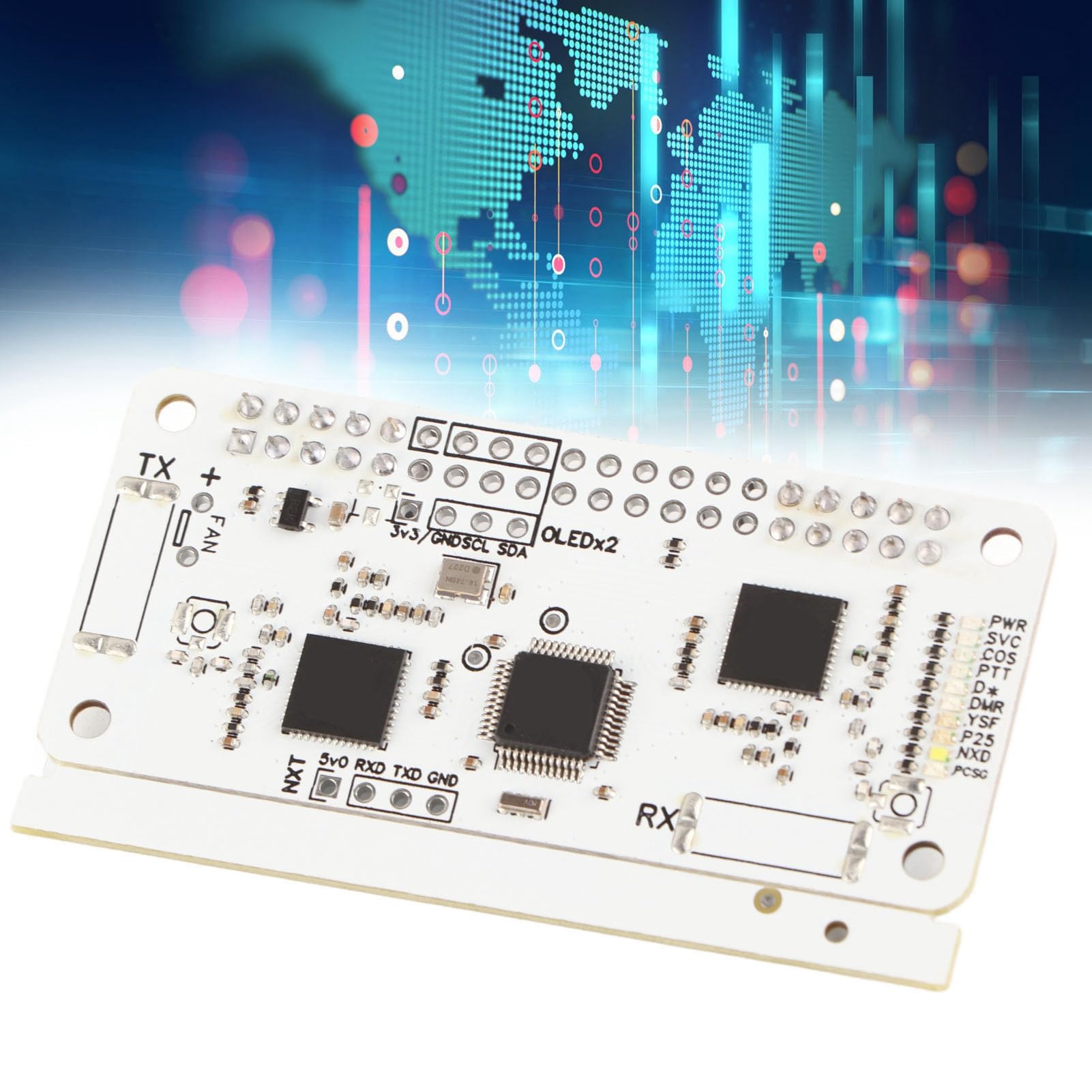 aqxreight Placa de Punto de Acceso MMDVM Hat Duplex 10 MW 32 bits Arm Módulo de Punto de Acceso MMDVM para P25 Star Star y Fuerte Esta Placa de de Módulo de de de Expansión de de Dúplex
