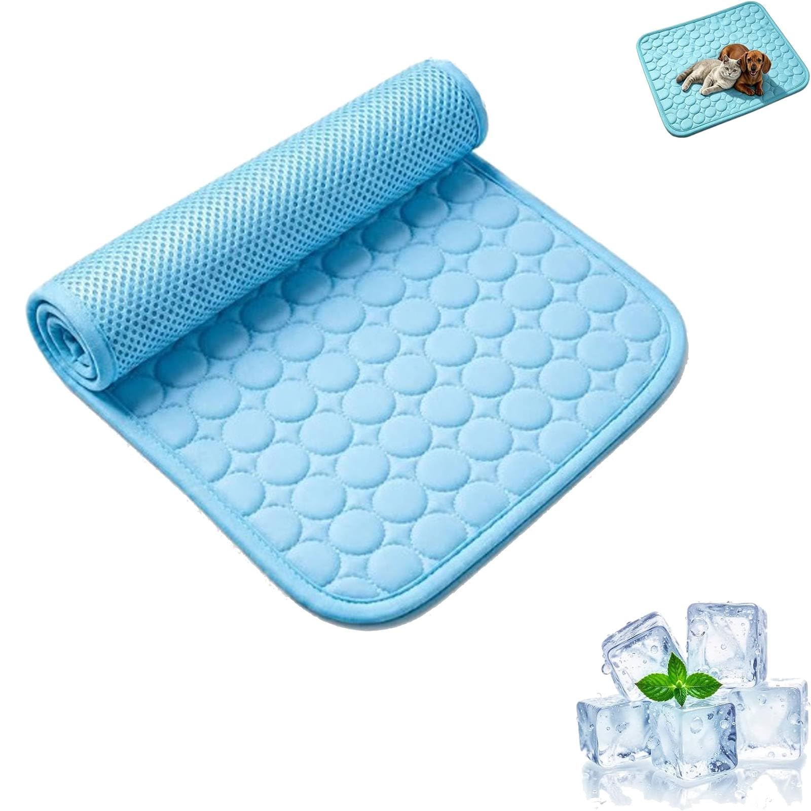 Dog Cooling Mat, Durable Pet Cool Mat, Small Medium Large Pet Cooling Pad for Summer, No Need to Refrigerate, Washable Cat Cool Bed for Outdoor Indoor Kennels Crates Car Seats (blue, 150 * 100cm)