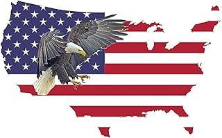 Rogue River Tactical American Eagle Sticker USA Flag Patriotic Stars and Stripes Car Window Auto Bumper Sticker Vinyl Decal (3x5)