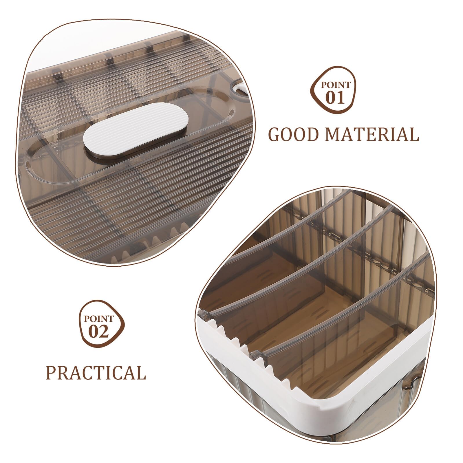 Mipcase Boîte De Rangement Pliable à Compartiments Avec Séparateurs Amovibles Pour Vêtements Chaussettes Et Sous-vêtements