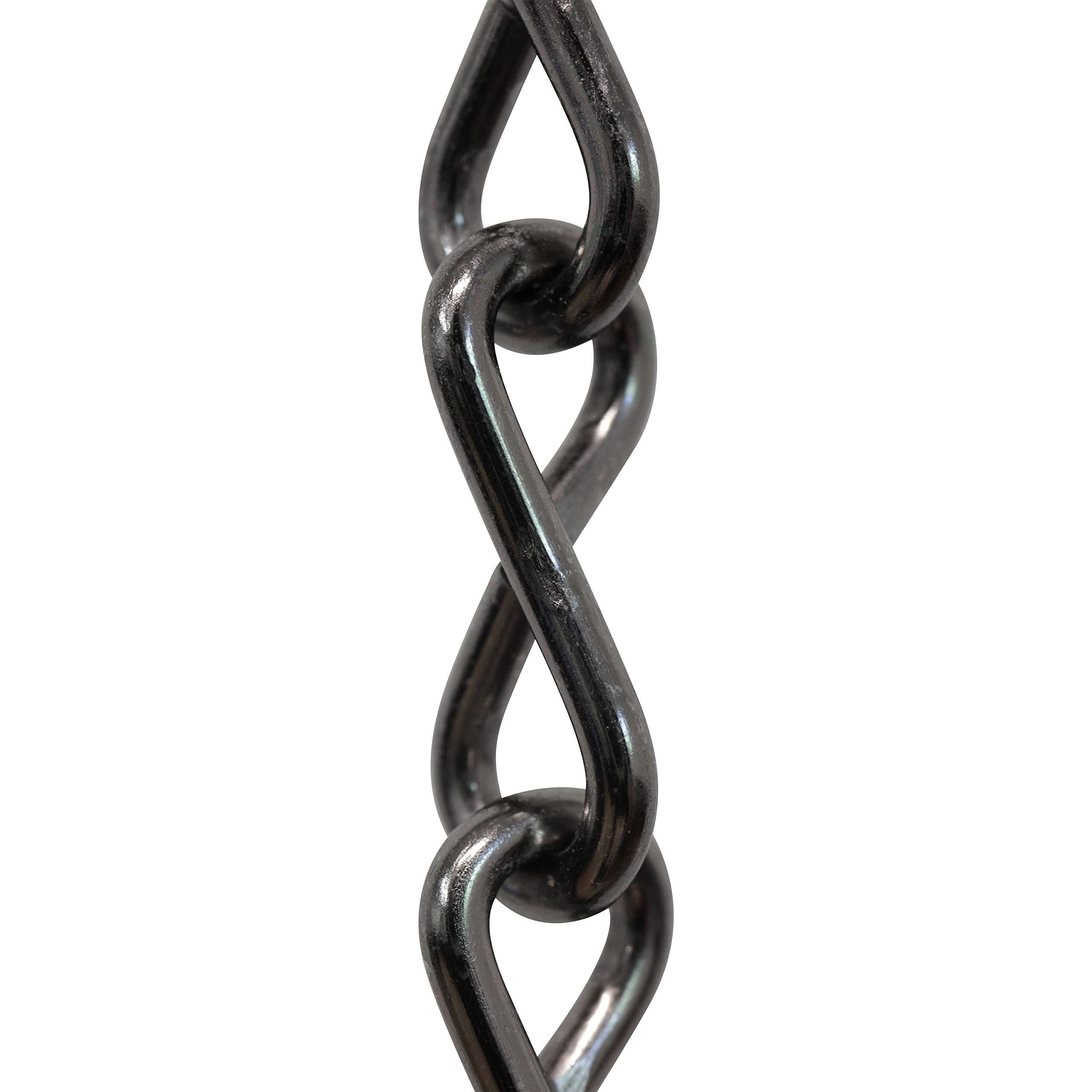 RCH Hardware CH-S50-12-GUN Steel Basket Chain 13 Gauge, Gunmetal (1 Foot)