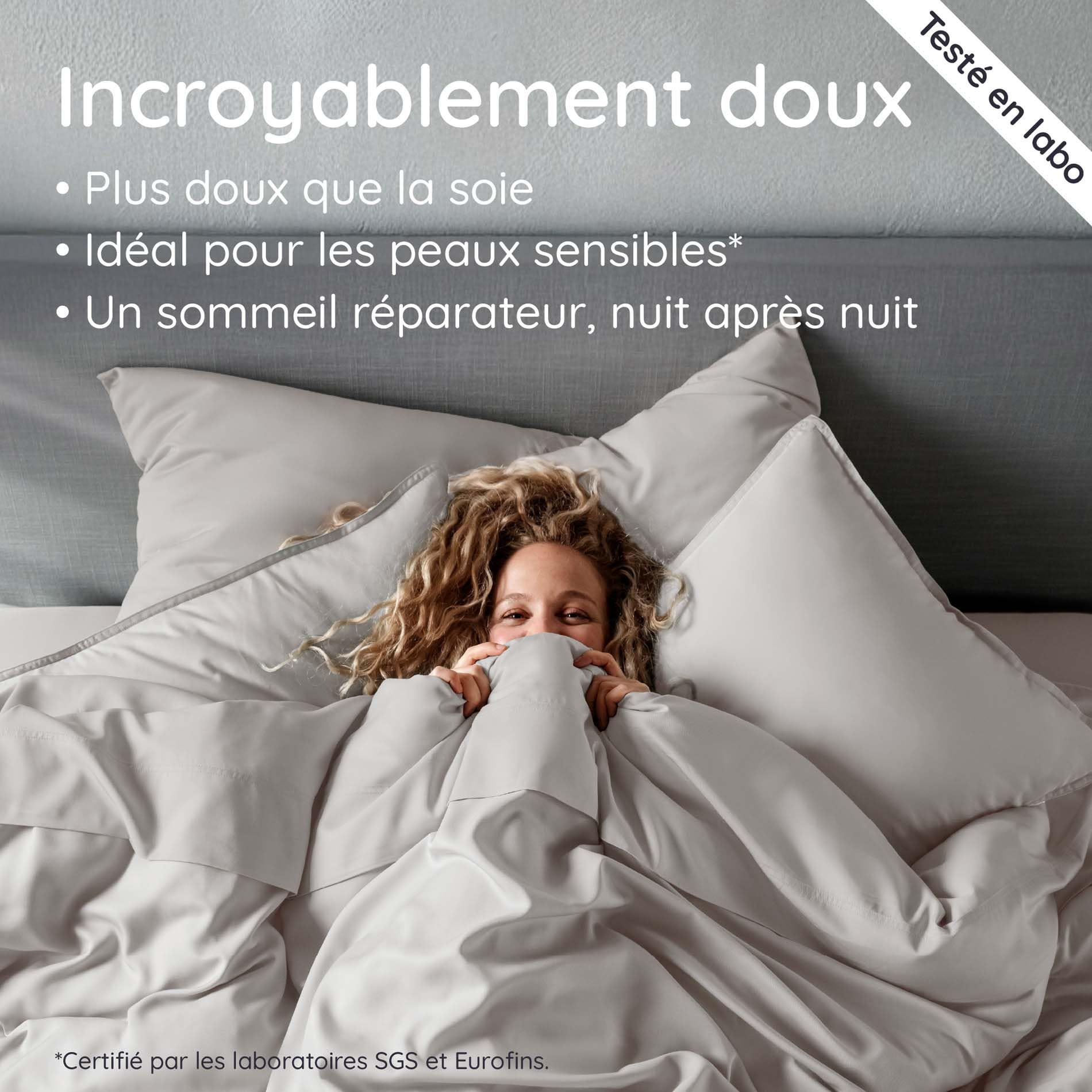 Bambaw Housse Couette Bambou 135x200 cm, Housse de Couette Rafraichissante et Respirante, Linge de Lit en Bambou, Drap Anti Acarien et Hypoallergénique, Drap Fraicheur pour 1 Personne (Gris)
