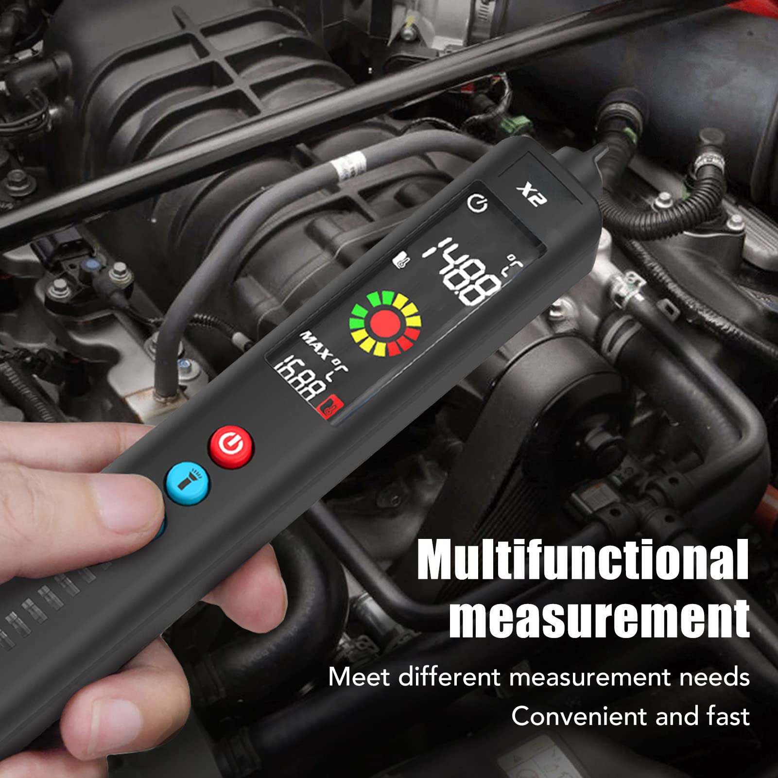 BSIDE X2 Multimètre Numérique Type de Stylo Intelligent avec Thermomètre Infrarouge pour la Détection des Paramètres électroniques Conception Compacte