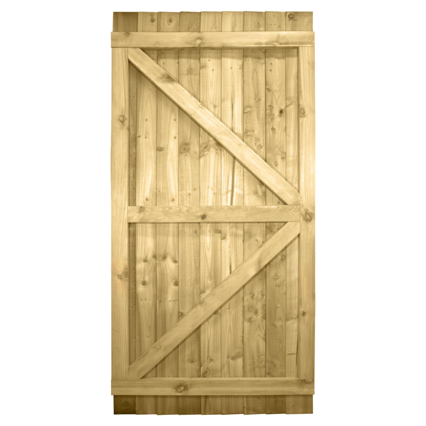 Made to Measure 7ft Wooden Garden Gate, Custom Feather Edge Fully Framed Flat Top Treated Timber Door for Outdoor Pathway Home Access, MAX 210cm High x MAX 90cm Wide