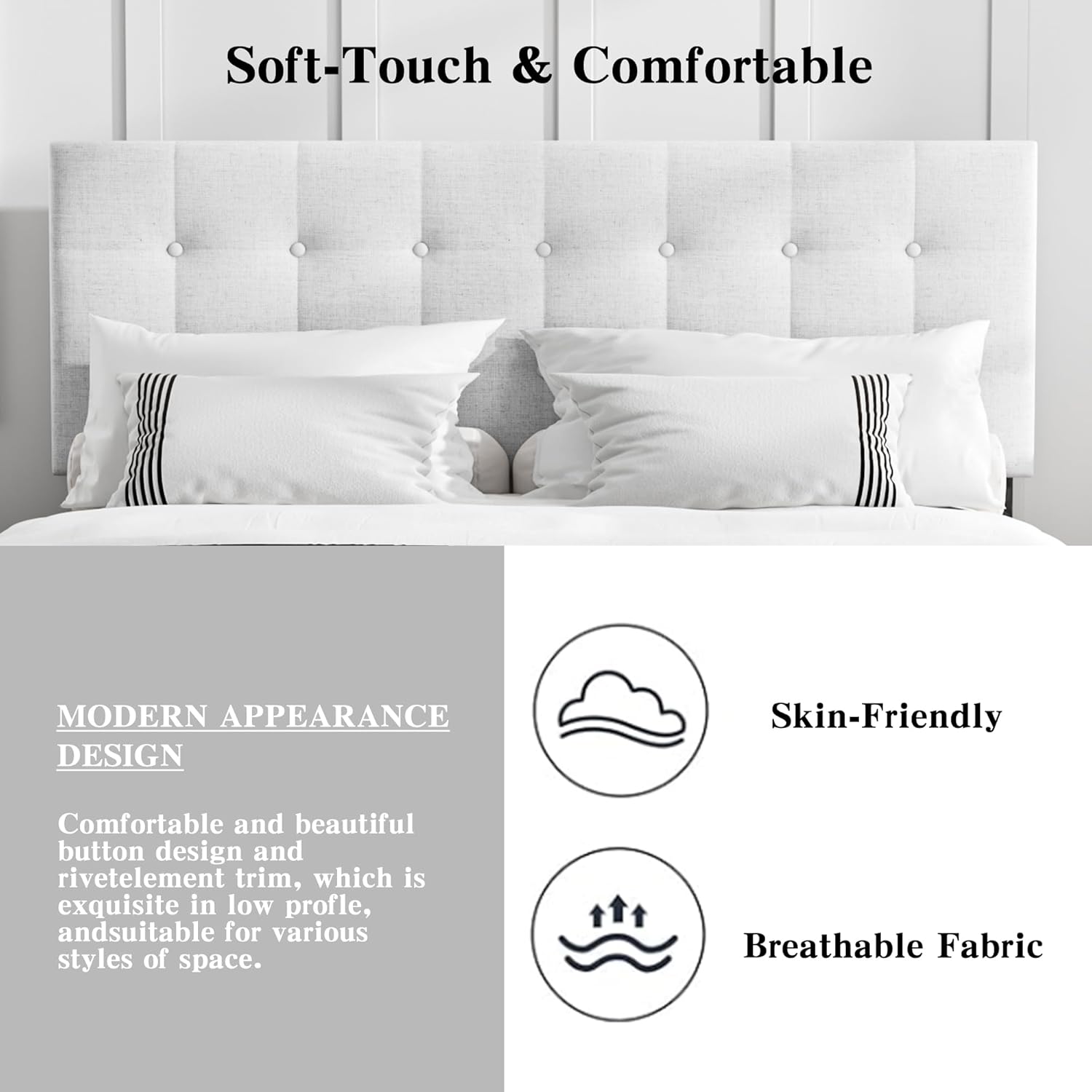 RYR Queen Size Upholstered Bed Collection, Elevate Your Bedroom with Our Velvet Wingback Upholstered Beds. Easy Assembly, No Box Spring Needed. Transform Your Space Effortlessly.White