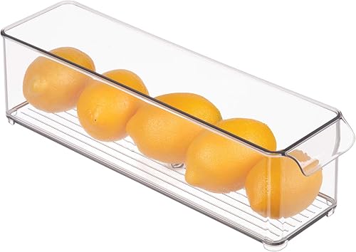 iDesign Organizador de plástico sin BPA para despensa y cocina, congelador y refrigerador con asas de fácil agarre, 14.5 x 4 x 4 pulgadas,