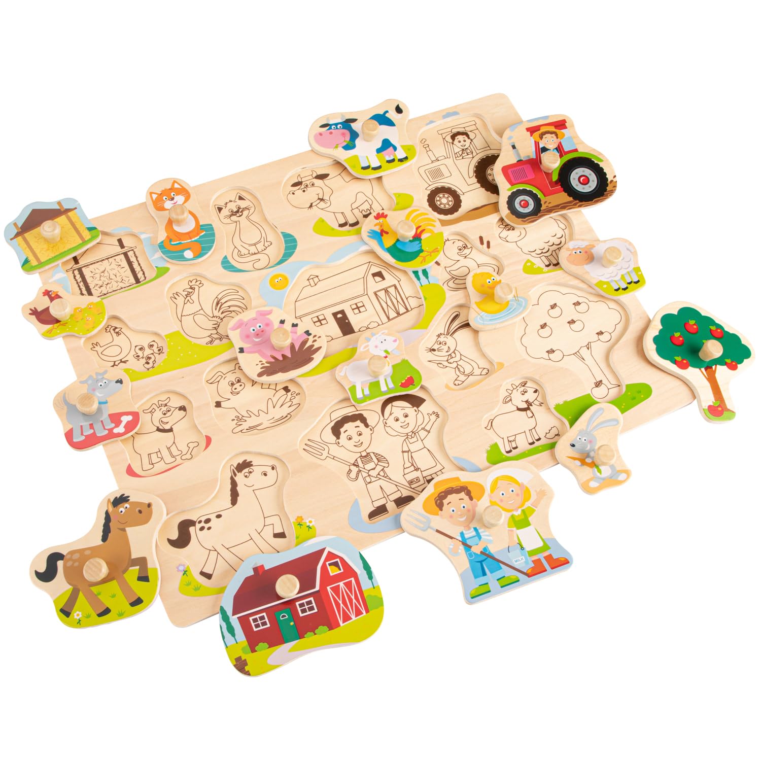 New Classic Toys - Peg Puzzle - Farm