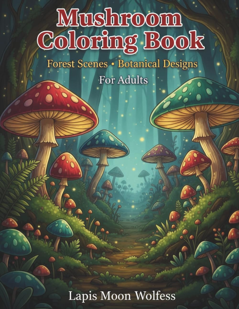 Mushroom Coloring Book for Adults: Forest Scenes, Botanical Designs