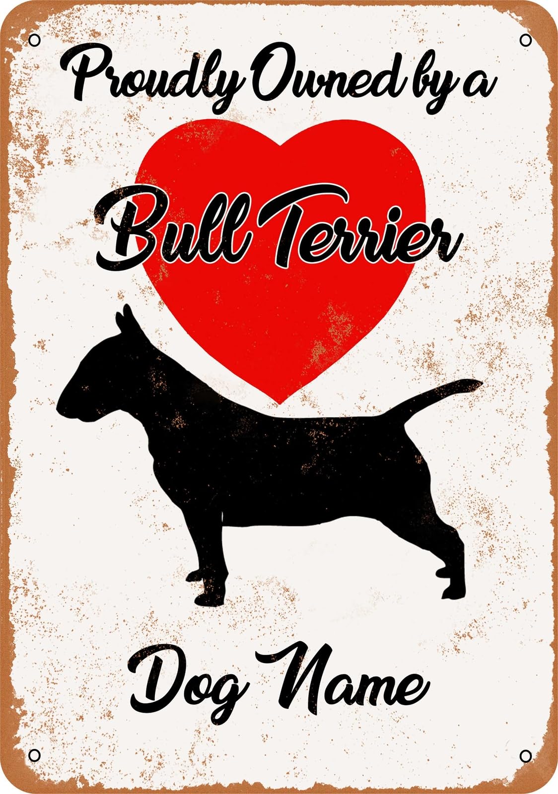 Miaomansenstore Metal Sign - Custom Dog Name - Bulldog - Vintage Look Home Decor