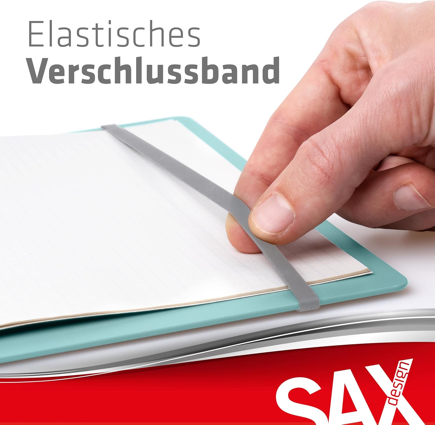 SAX Folding Clipboard Aqua Clipboard A4 to A5 Portrait and Landscape Format Ideal for Travel and Business Holds 30 Sheets Includes Elastic Closure Band and Pen Loop Durable & Shockproof