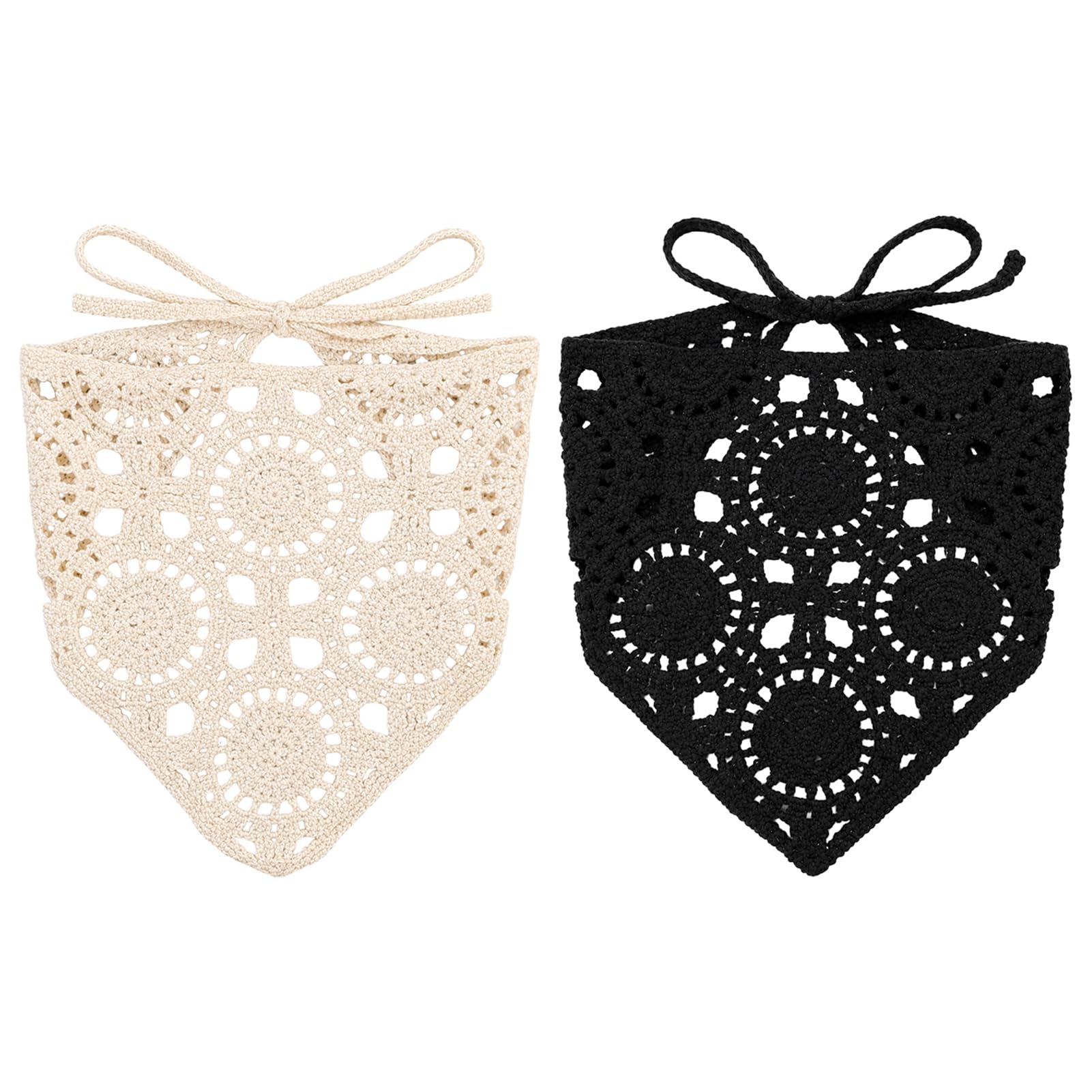 2 Stück Häkelhaarbandana, Vintage-Kopftuch, Erdbeer-Druck, Stirnband, gestricktes Kopftuch für Damen und Mädchen
