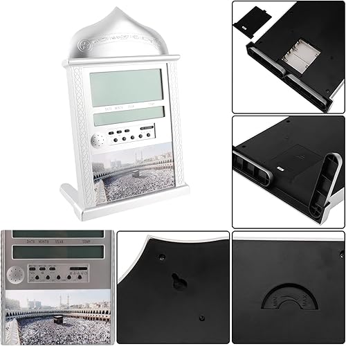 Miniatura 3 de Reloj Azan, reloj despertador azan musulmán rezando, reloj de pared de oración islámica, reloj de escritorio digital de mezquita, regalo de Ramadán