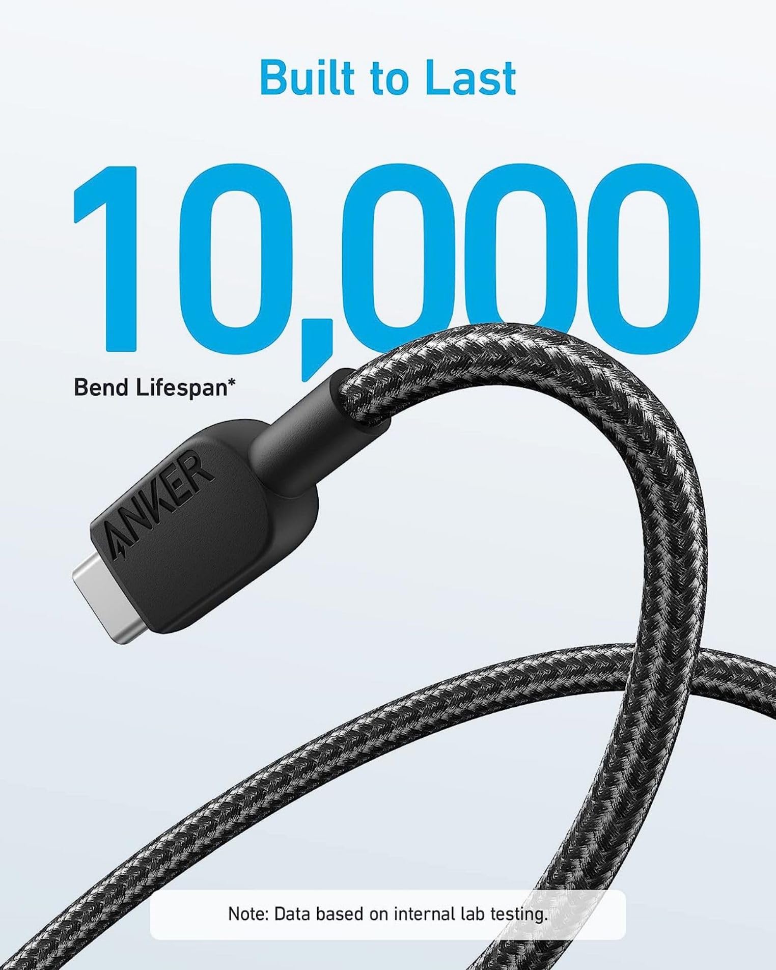 Anker Cavo USB C, confezione da 2, 300cm, 310 caricabatterie ricarica rapida per per Samsung Galaxy Note 10 Note 9/S10+ S10, LG V30(USB 2.0, nero)
