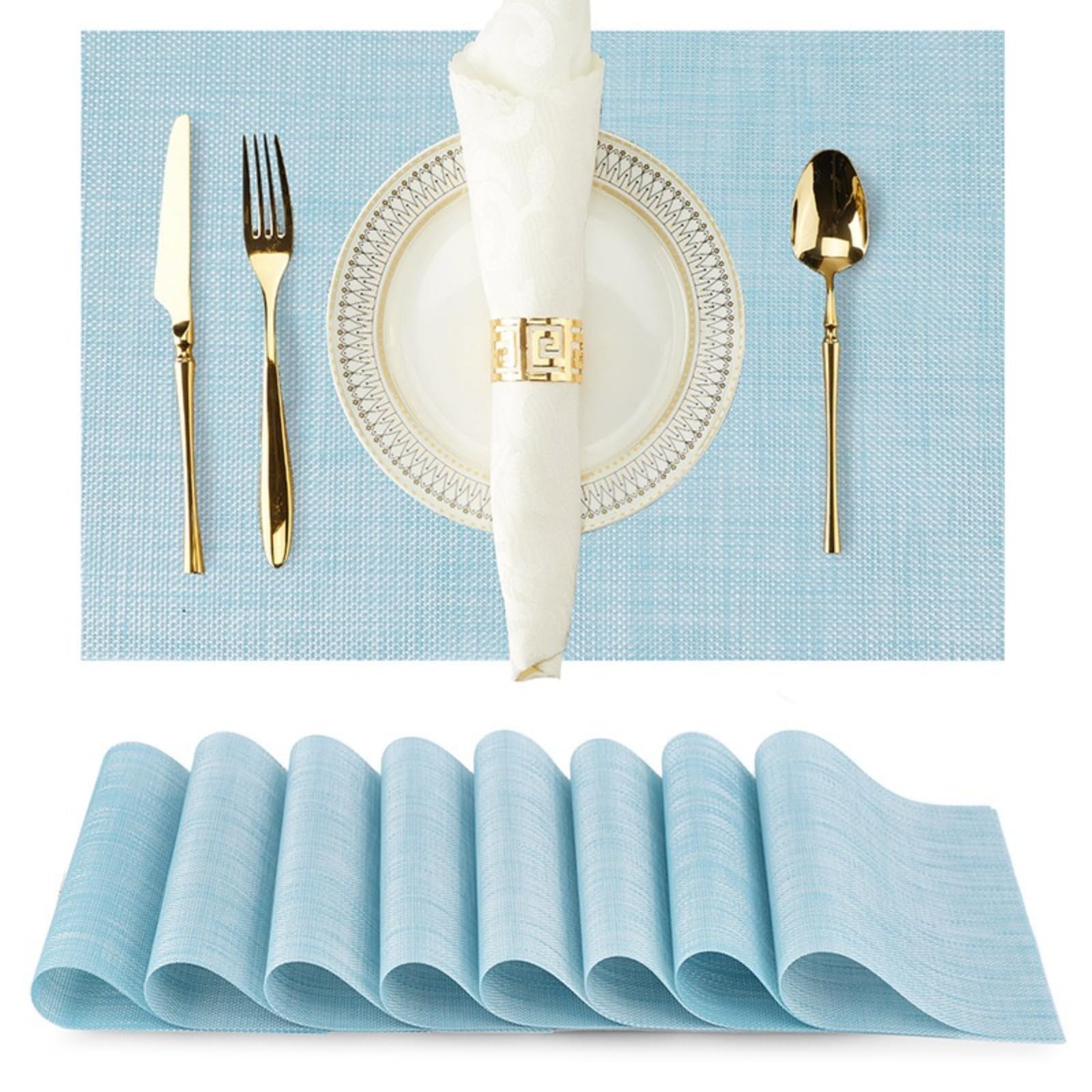 8 PVC placemats, adding a warm and ceremonial touch to family meals
