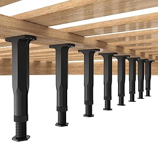 woiron 8 Pack Plastic Adjustable Bed Frame Support Legs, Center Support Legs for Queen King Bed Frame & Slats,Furniture Legs for Cabinet/Frame/Sofa//Table/Dresser (8.3"-14.5")