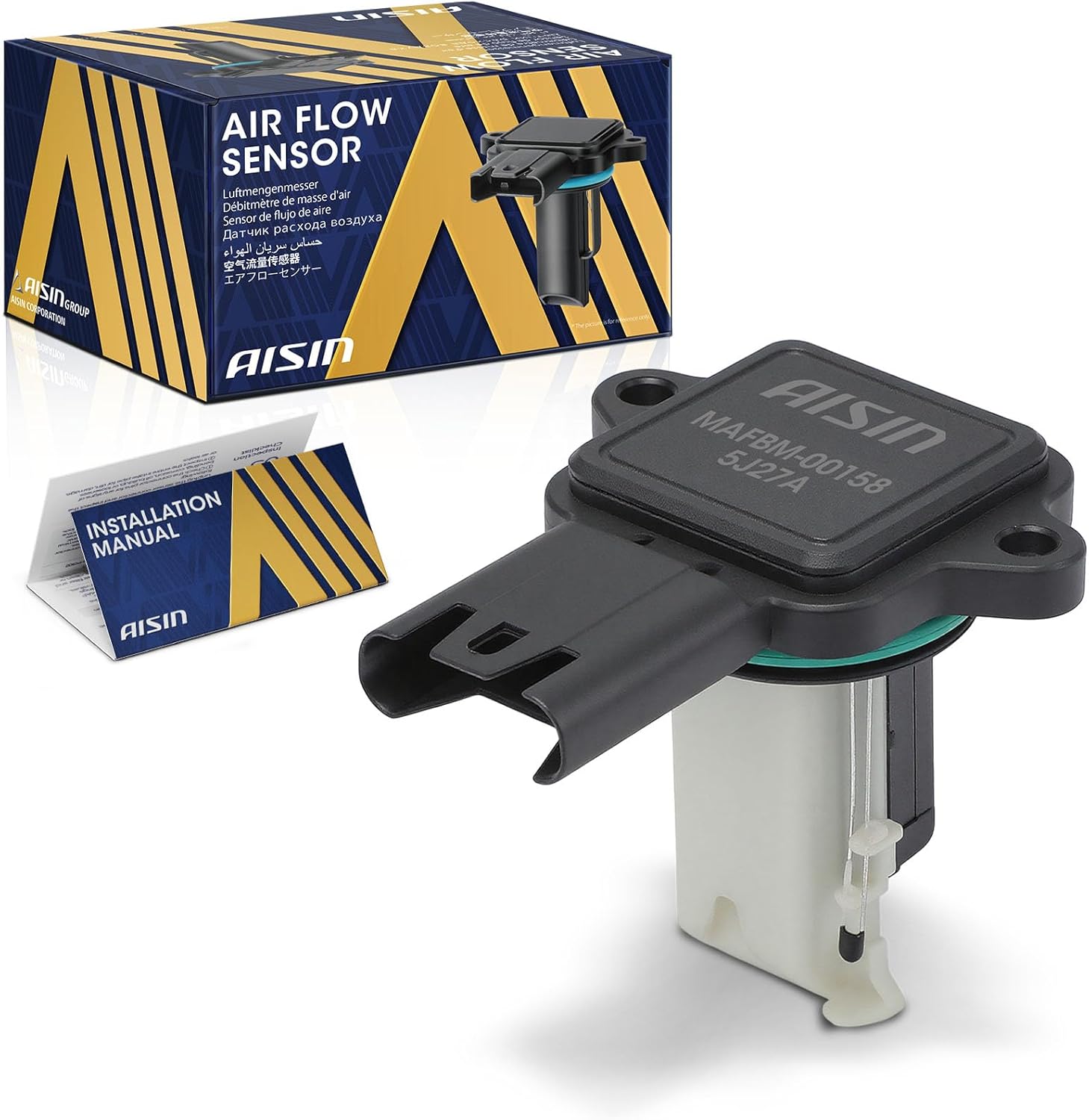 AISIN AFTERMARKET MAFBM-00158 Mass Air Flow (MAF) Sensor - Compatible with BMW 325i 325xi 330i 330xi 2006, 323i 2006-2007, 525i 530i 2004-2007, 525xi 530xi 2006-2007, Z4 2006-2009 - with 5 Pins