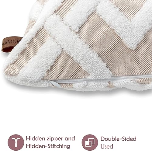 Miniatura 9 de HAMUR Juego de 2 fundas de almohada decorativas de 18 x 18 pulgadas, suaves y duraderas para decoración del hogar, fundas para sofá, sala de estar,