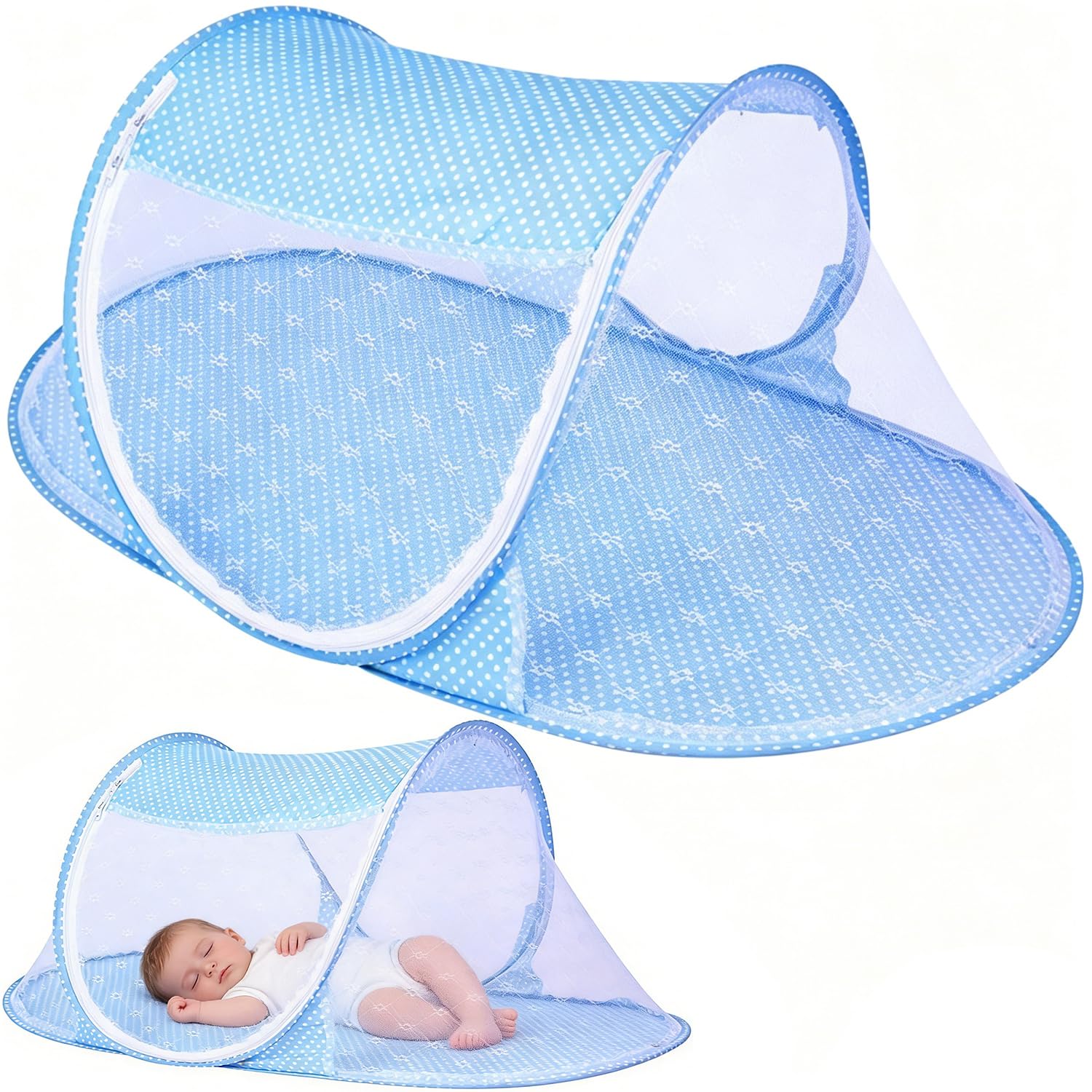 HATFRYF Foldable Mosquito Net, Folding Bed Mosquito Net, for Home, Portable for Beds, Camping, Travel, Patios