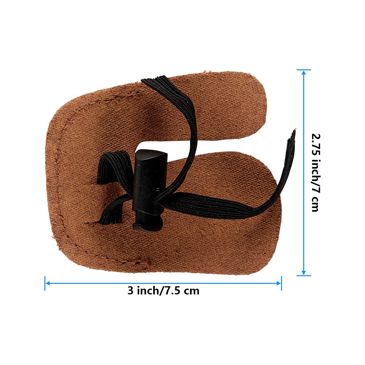 Namvo 2pcs linguette per Dita di tiro con L'Arco in Pelle di Mucca per Protezione per Le Dita di tiro con L'Arco da Caccia all'aperto Marrone