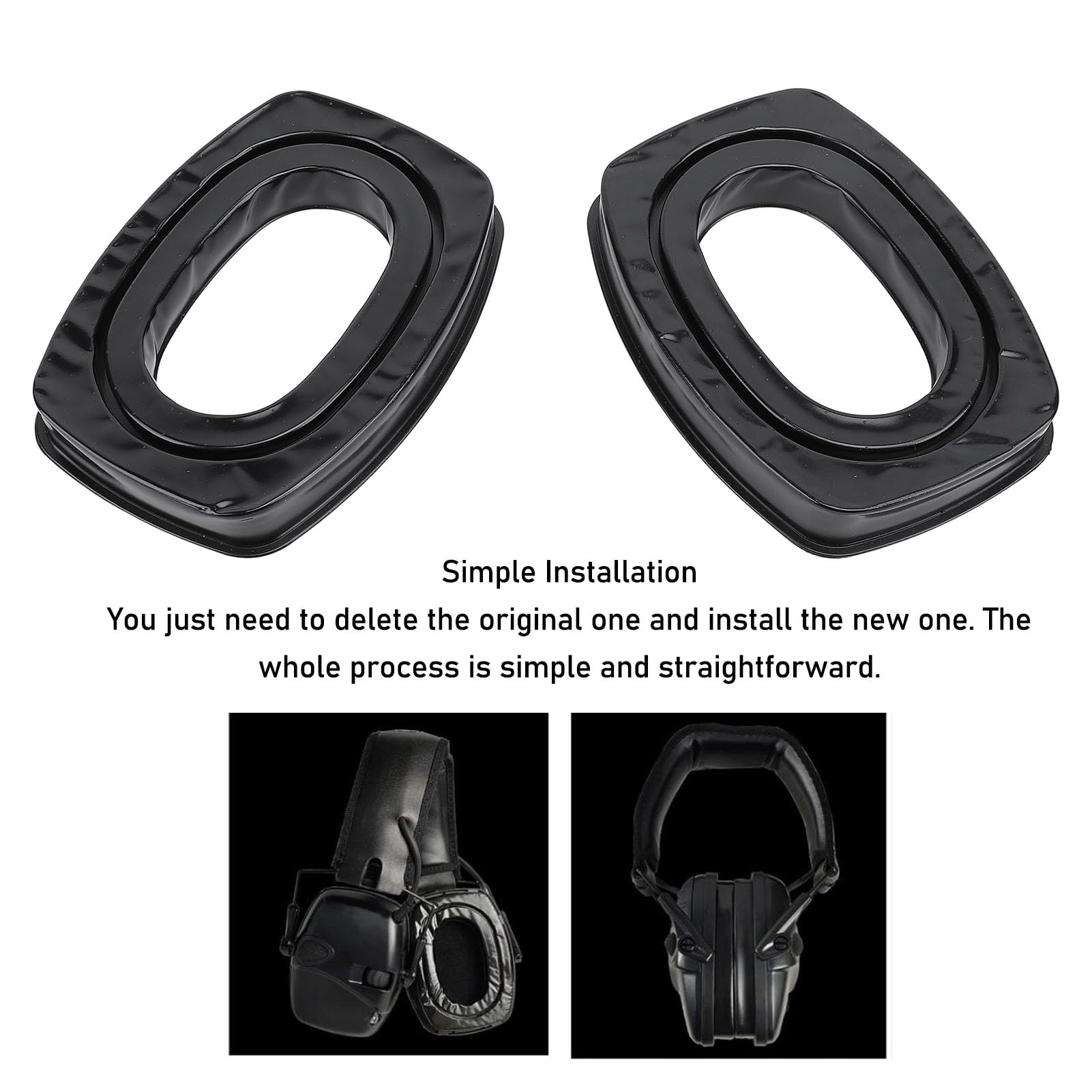 EM054 Replacement Gel Ear Pads for Howard Leight Earmuffs, Sweat Silicone Material Hearing Protector Silicone Ear Cushions, Easy Installation