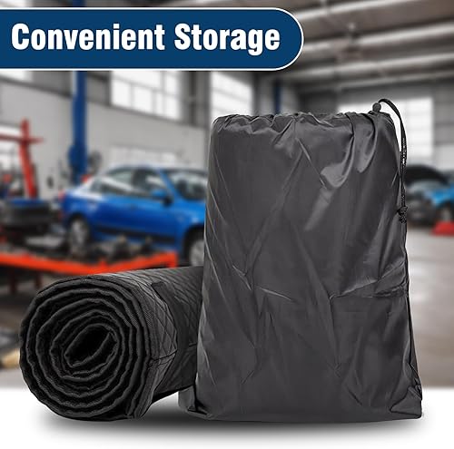 Miniatura 6 de Alfombrilla enrollable de 60 x 28 pulgadas, color negro, almohadilla de reparación de automóvil plegable, adecuada para trabajos de reparación de