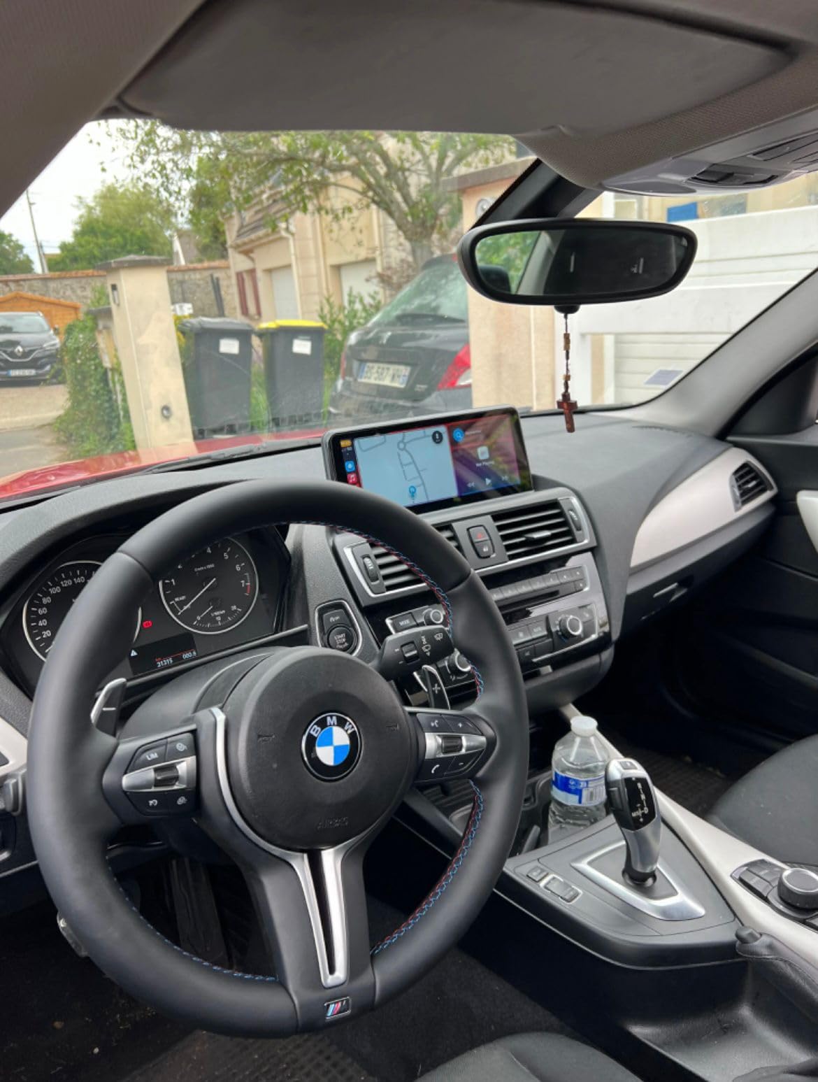 Volante sterzo per BMW M, nero e argento, con comandi audio e pallet al volante