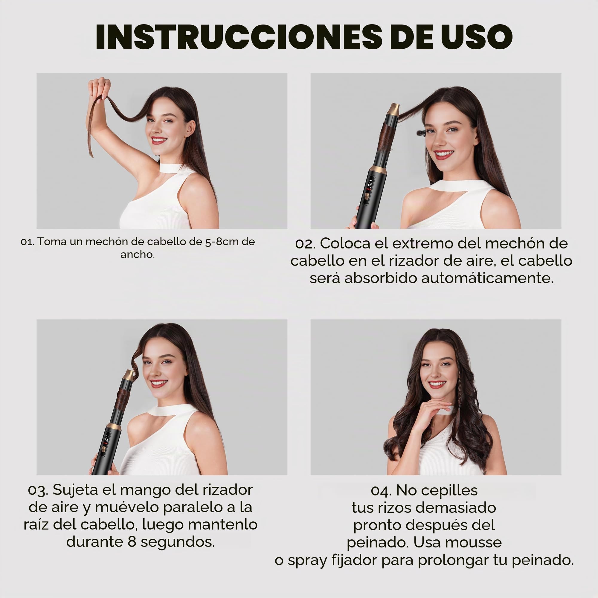 UKLISS Cepillo Secador de Pelo 5 en 1, Moldeador Secador Pelo Profesional con Rizador Pelo Ondas Automatico, Cepillo Alisador Pelo, Thermal Brush, Hair Dryer Styler Regalos para Styling - Negro