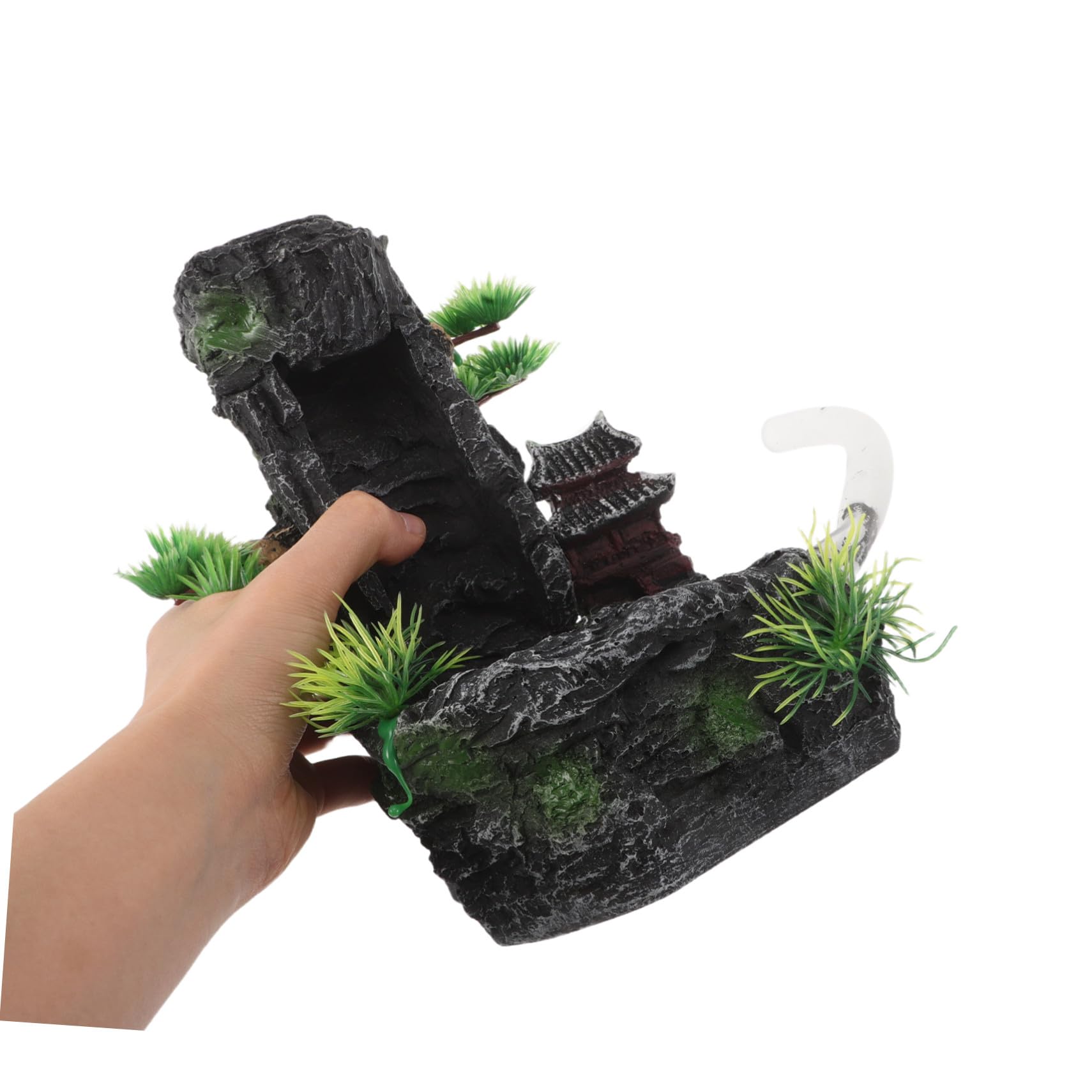 Toddmomy Decoraciones de Acuario Roca de Montaña de Resina Artificial Hogar Oficina Cascada Pequeña para Acuario Decoración de Roca Artificial para Pecera Escondite para Peces