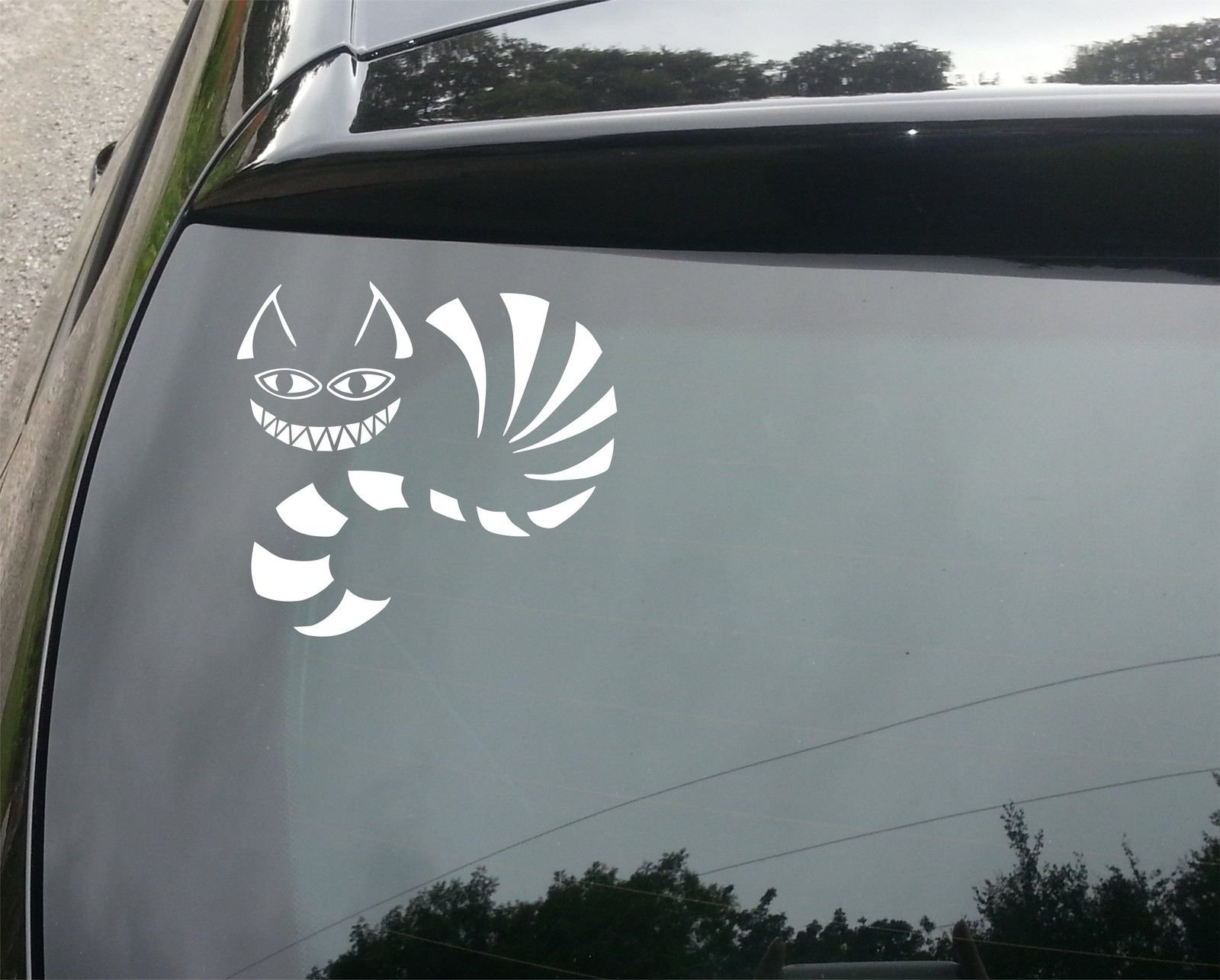 Wonderland Cheshire Cat Decal Vinyl Sticker Auto Car Truck Wall Laptop | White| 5.5