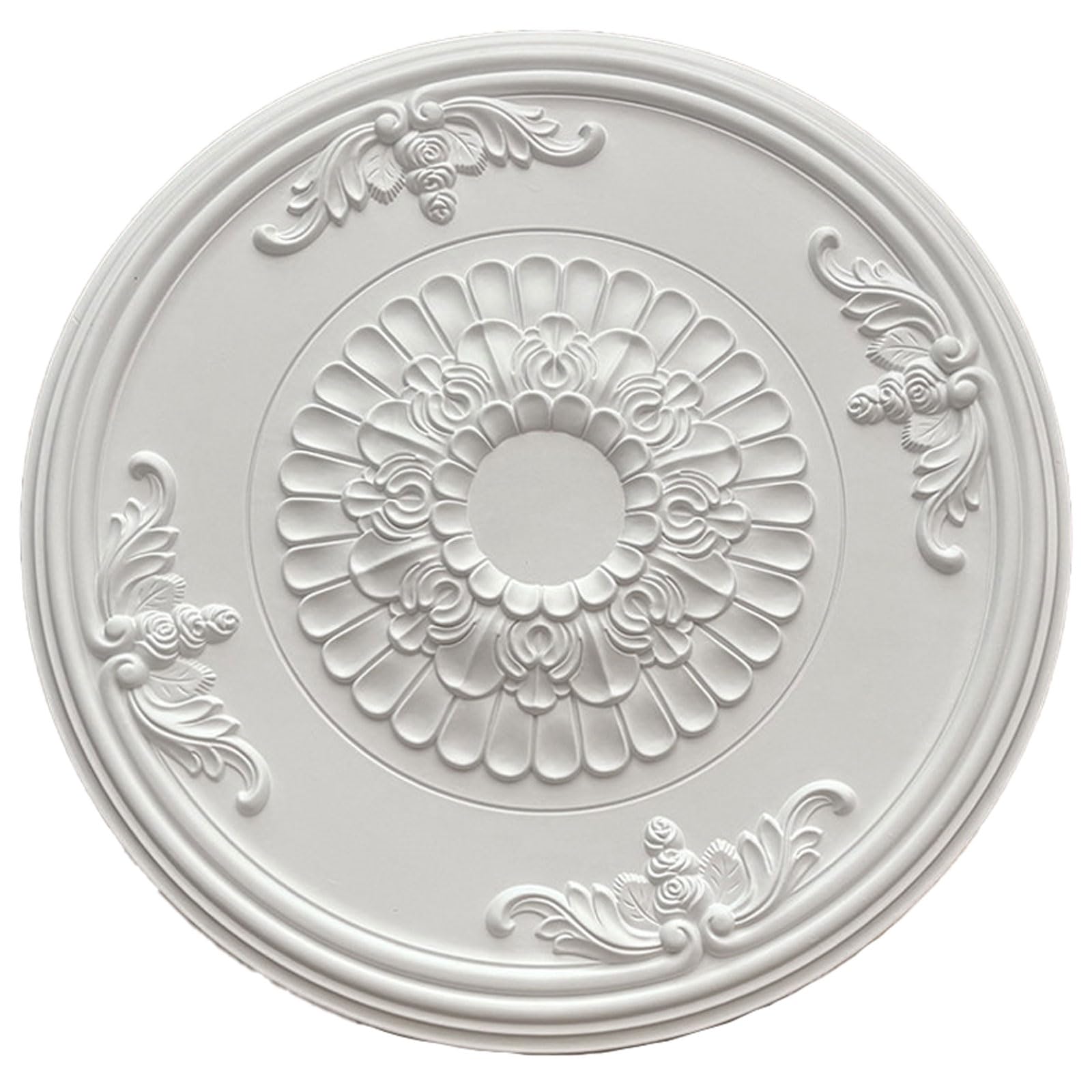 Foelanne White R Round Ceiling Light Medallion White Multiple Sizes(,47Cm)