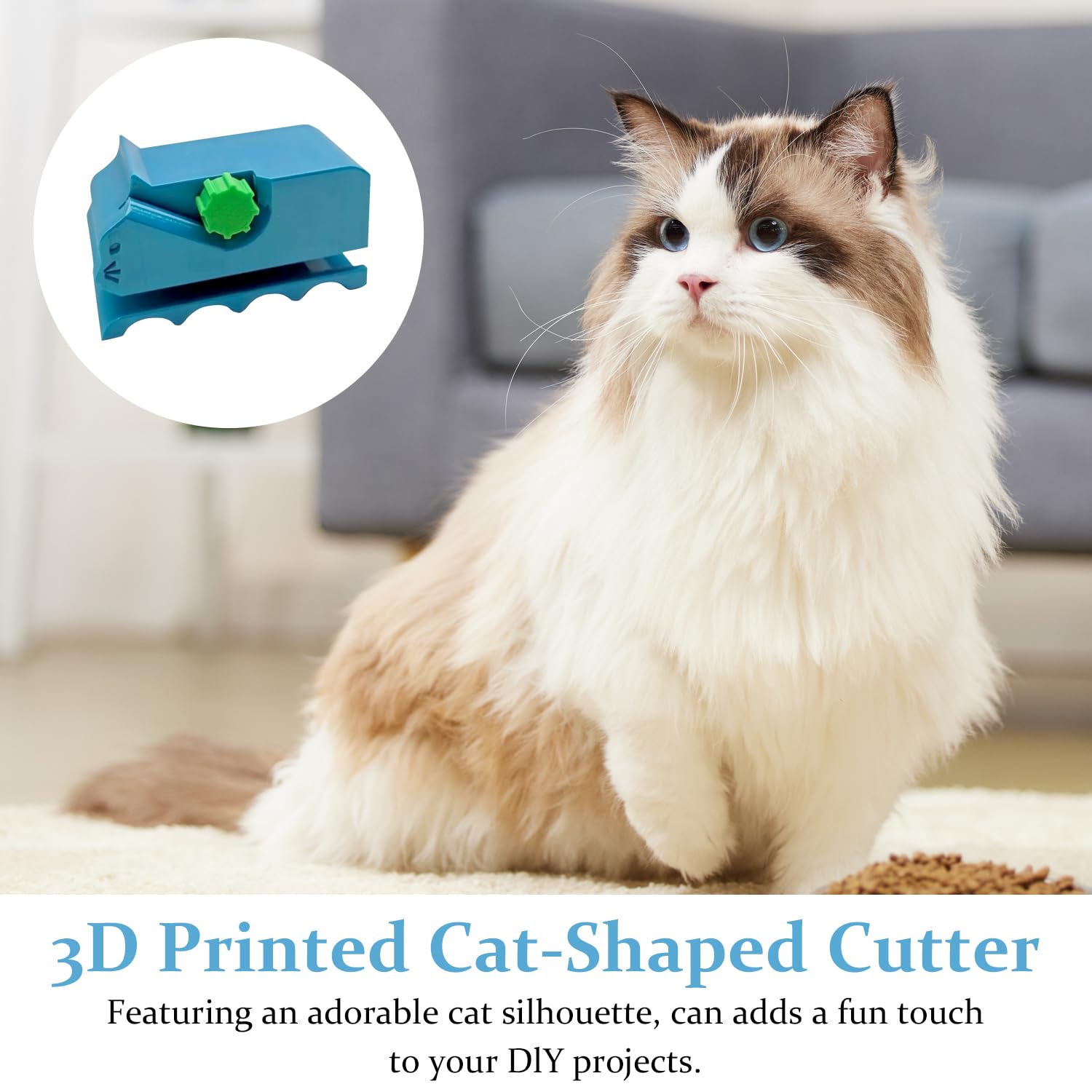 3D-Druck Kartonschneider Für Katzenkratzer – Handgerät, Blau, Aus ABS & Eisen, Zum Basteln Von Kratzbrettern