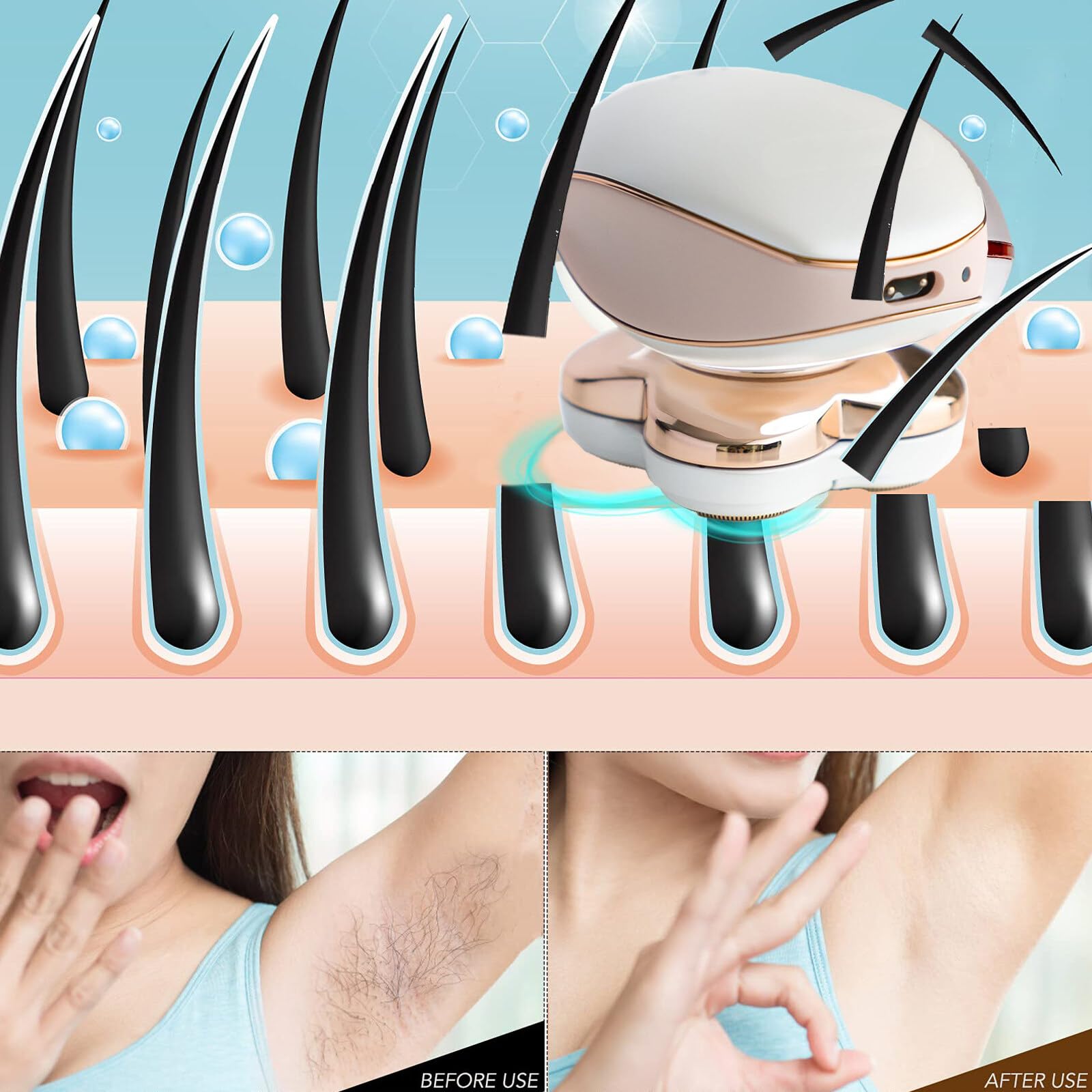 Yinuoday Rasoio elettrico da donna senza fili rasoio elettrico da donna rasoio da donna indolore per gambe rasoio per capelli corpo per gambe viso corpo labbra