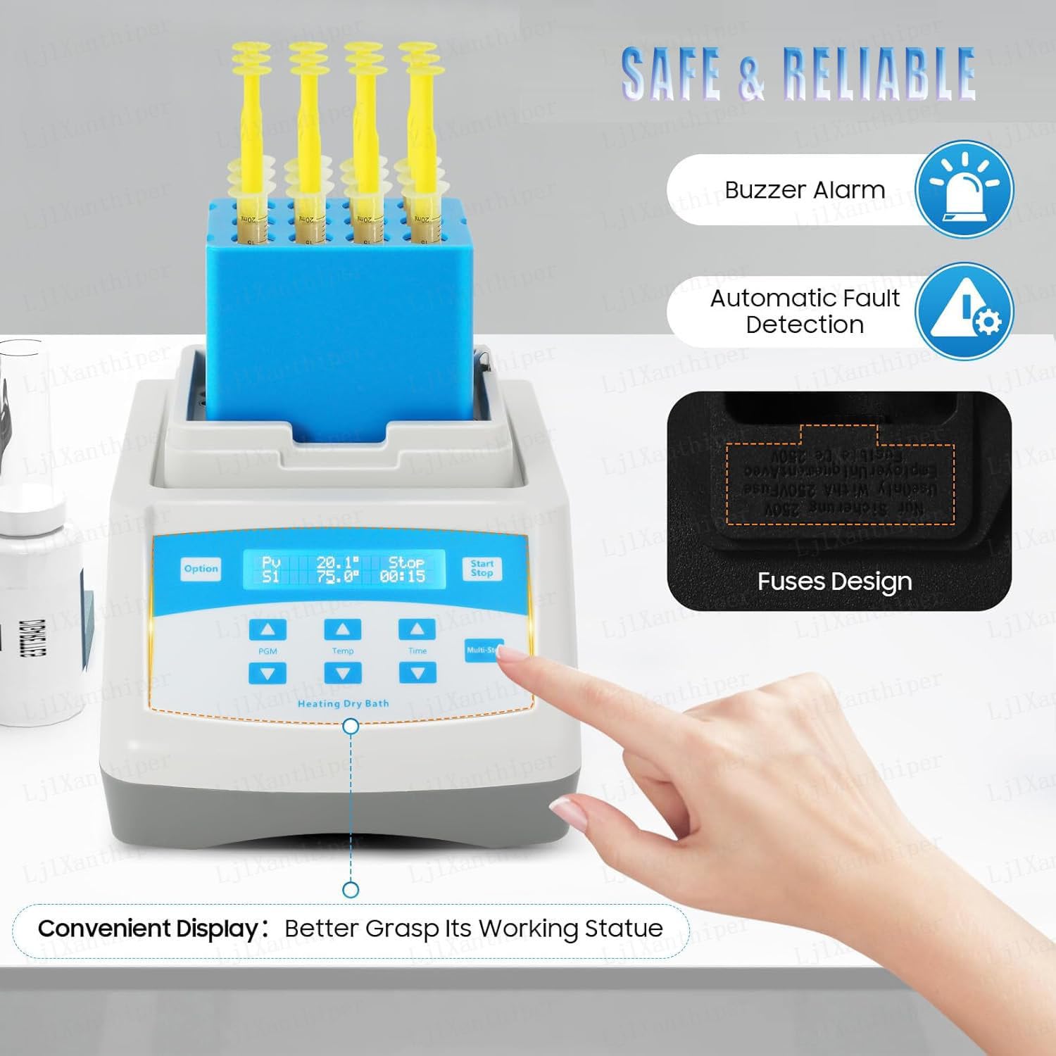Calefactor Termostático De Baño Seco Digital,Incubadora De Baño Seco De Laboratorio De 12*5 Ml,12*10 Ml,Máquina De Calentamiento De Gel De Plasma,Para Almacenamiento De Muestras 12*10ML