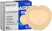 Vista 9 de Vendajes grandes impermeables de 2 x 2 pulgadas de espuma de silicona para cuidado de heridas de piel sensible, almohadilla cohesiva adhesiva