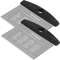 Ourokhome 2-Pack Stainless Steel Bench Scraper & Pizza Cutter with Laser-Engraved Scale, Dishwasher Safe Baking Tool