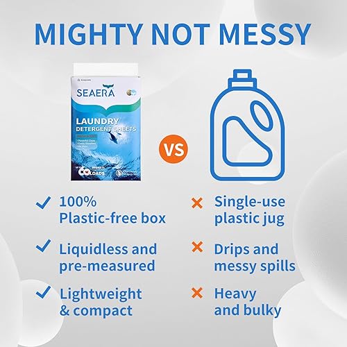 Miniatura 5 de Sea Era 3-in-1 Laundry Detergent Sheets - Soften, Clean and Germ-Protection - Fresh Scent - 60 Loads - Eco-Friendly - Skin-Friendly - FSC Certified