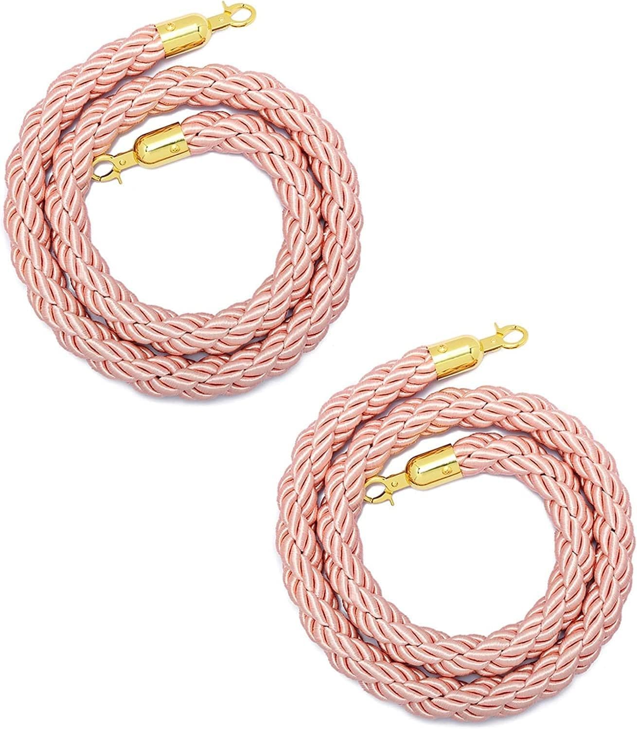 GLDYTVF Queue Barrier RopeTwisted Stanchion Ropes for Crowd Control Durable Length with HeavyDuty Plated Hooks Perfect for Event Management and Queue Organization