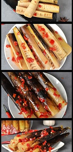 Miniatura 5 de Brotes de bambú pelados a mano 17.64 ozpaquete, brotes de bambú crujientes de pimienta en escabeche listos para comer, brotes de bambú de pimienta